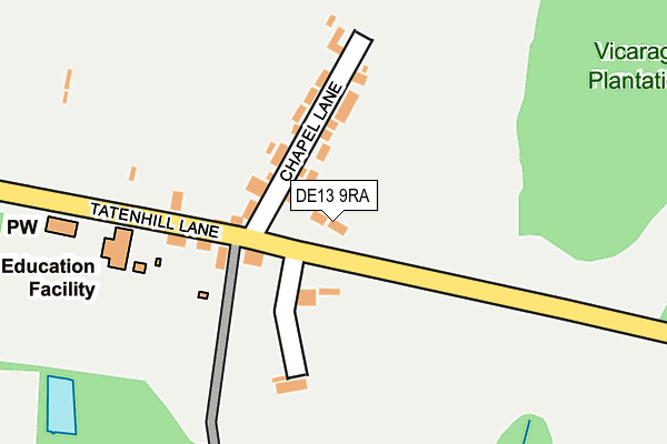 DE13 9RA map - OS OpenMap – Local (Ordnance Survey)