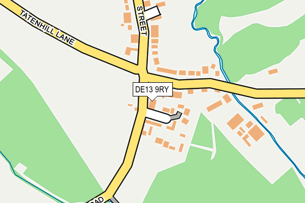 DE13 9RY map - OS OpenMap – Local (Ordnance Survey)