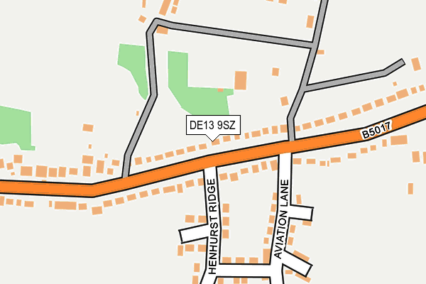 DE13 9SZ map - OS OpenMap – Local (Ordnance Survey)