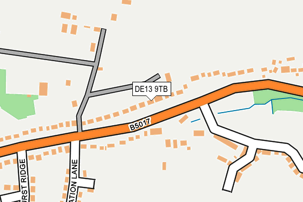 DE13 9TB map - OS OpenMap – Local (Ordnance Survey)