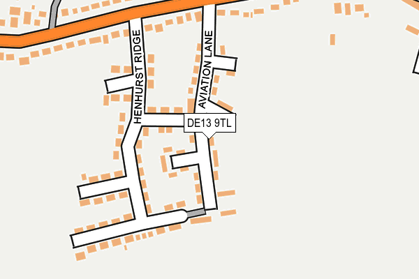 DE13 9TL map - OS OpenMap – Local (Ordnance Survey)