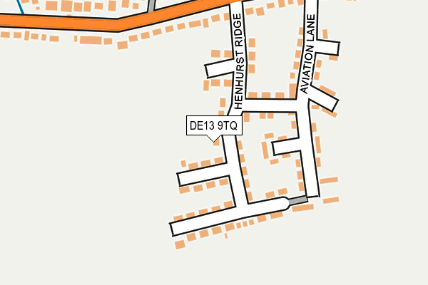 DE13 9TQ map - OS OpenMap – Local (Ordnance Survey)