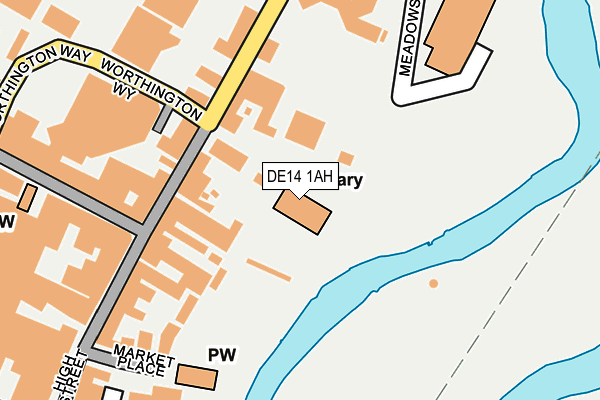 DE14 1AH map - OS OpenMap – Local (Ordnance Survey)