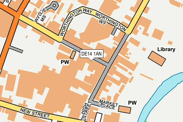 DE14 1AN map - OS OpenMap – Local (Ordnance Survey)