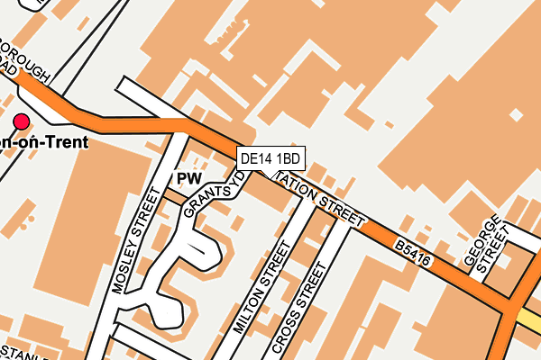 DE14 1BD map - OS OpenMap – Local (Ordnance Survey)