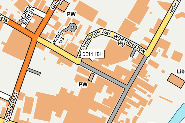 DE14 1BH map - OS OpenMap – Local (Ordnance Survey)