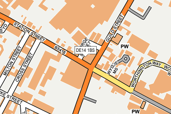 DE14 1BS map - OS OpenMap – Local (Ordnance Survey)