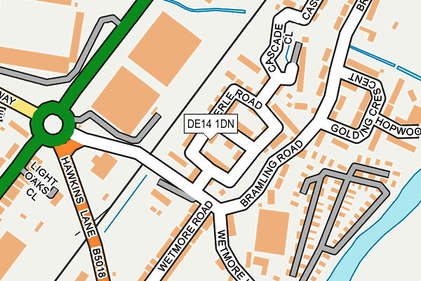 DE14 1DN map - OS OpenMap – Local (Ordnance Survey)