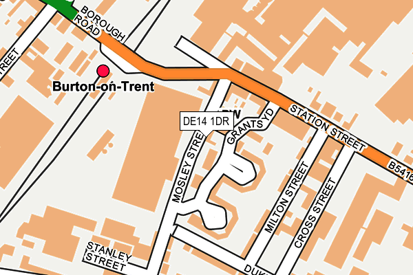 DE14 1DR map - OS OpenMap – Local (Ordnance Survey)