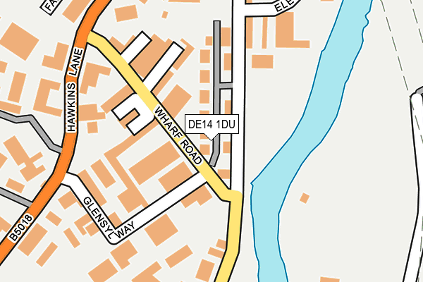 DE14 1DU map - OS OpenMap – Local (Ordnance Survey)