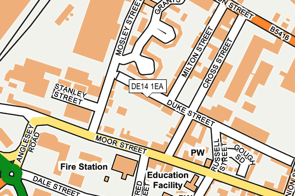 DE14 1EA map - OS OpenMap – Local (Ordnance Survey)