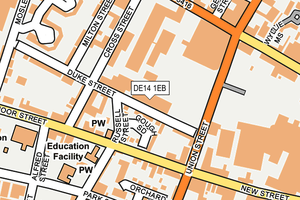 DE14 1EB map - OS OpenMap – Local (Ordnance Survey)