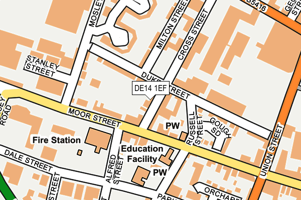 DE14 1EF map - OS OpenMap – Local (Ordnance Survey)
