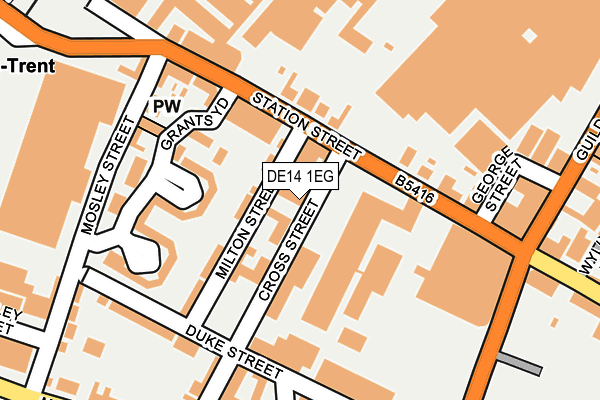 DE14 1EG map - OS OpenMap – Local (Ordnance Survey)