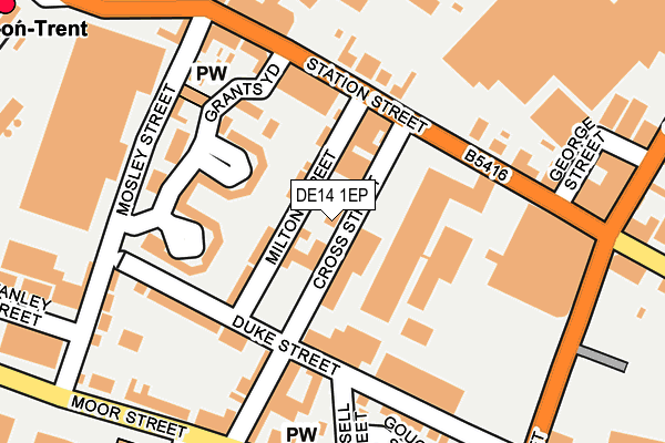 DE14 1EP map - OS OpenMap – Local (Ordnance Survey)