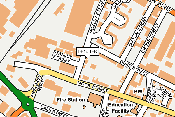 DE14 1ER map - OS OpenMap – Local (Ordnance Survey)