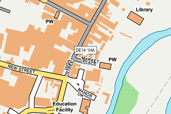 DE14 1HA map - OS OpenMap – Local (Ordnance Survey)