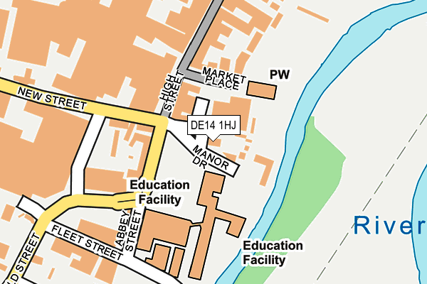 DE14 1HJ map - OS OpenMap – Local (Ordnance Survey)