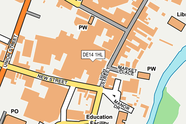 DE14 1HL map - OS OpenMap – Local (Ordnance Survey)