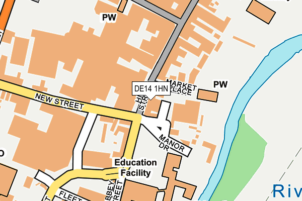 DE14 1HN map - OS OpenMap – Local (Ordnance Survey)