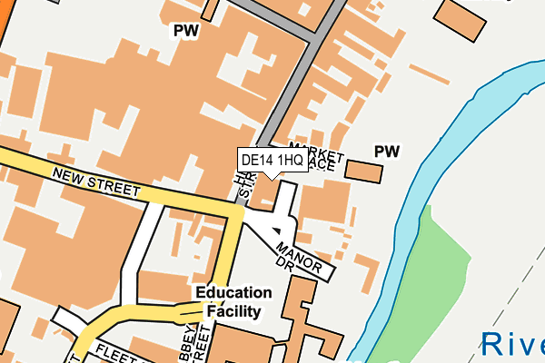 DE14 1HQ map - OS OpenMap – Local (Ordnance Survey)