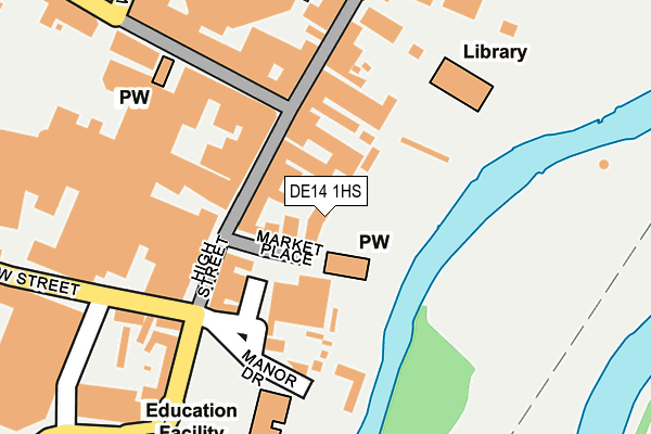 DE14 1HS map - OS OpenMap – Local (Ordnance Survey)
