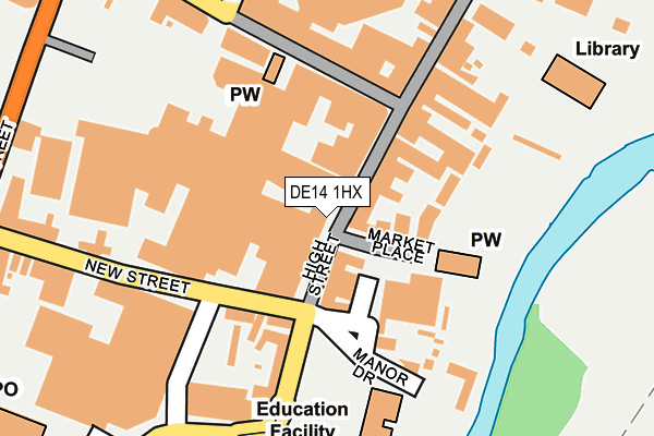 DE14 1HX map - OS OpenMap – Local (Ordnance Survey)