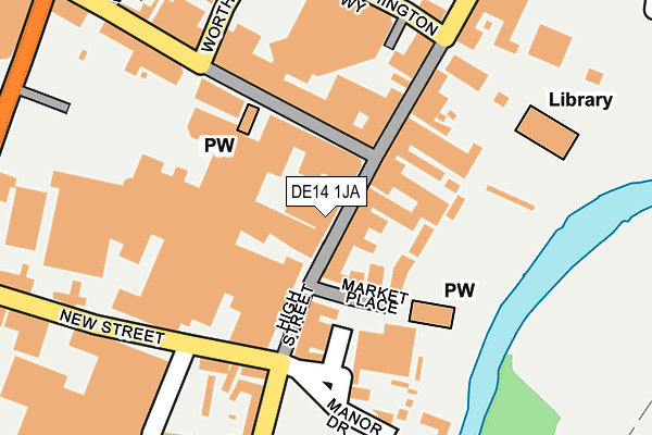 DE14 1JA map - OS OpenMap – Local (Ordnance Survey)