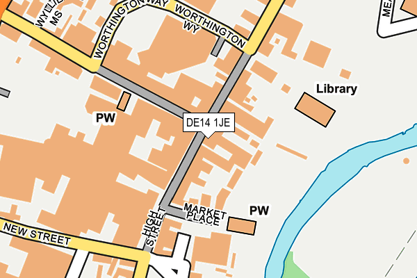 DE14 1JE map - OS OpenMap – Local (Ordnance Survey)