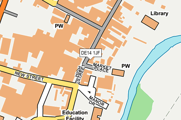 DE14 1JF map - OS OpenMap – Local (Ordnance Survey)