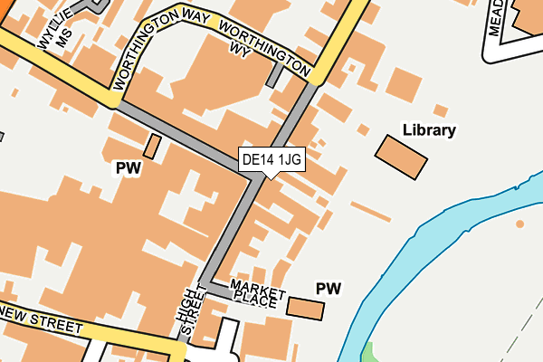 DE14 1JG map - OS OpenMap – Local (Ordnance Survey)