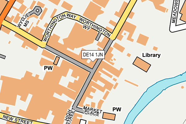 DE14 1JN map - OS OpenMap – Local (Ordnance Survey)