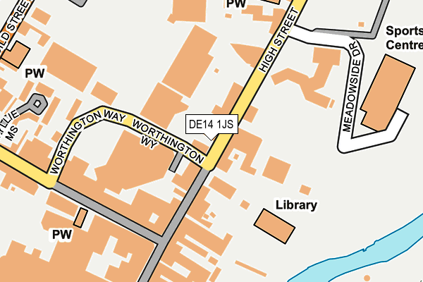 DE14 1JS map - OS OpenMap – Local (Ordnance Survey)