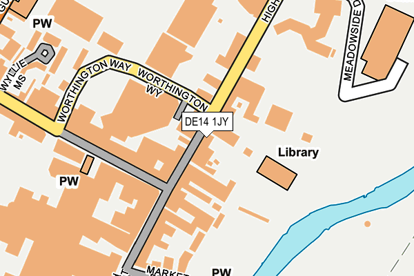 DE14 1JY map - OS OpenMap – Local (Ordnance Survey)