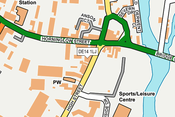 DE14 1LJ map - OS OpenMap – Local (Ordnance Survey)