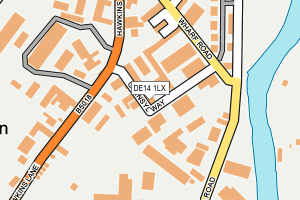 DE14 1LX map - OS OpenMap – Local (Ordnance Survey)