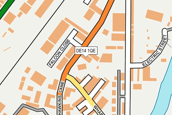 DE14 1QE map - OS OpenMap – Local (Ordnance Survey)