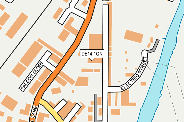 DE14 1QN map - OS OpenMap – Local (Ordnance Survey)