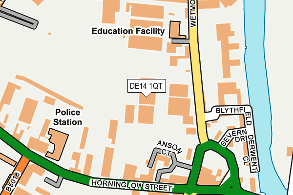 DE14 1QT map - OS OpenMap – Local (Ordnance Survey)