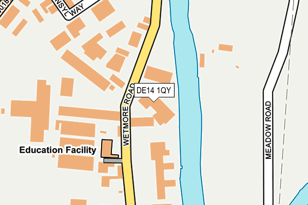 DE14 1QY map - OS OpenMap – Local (Ordnance Survey)