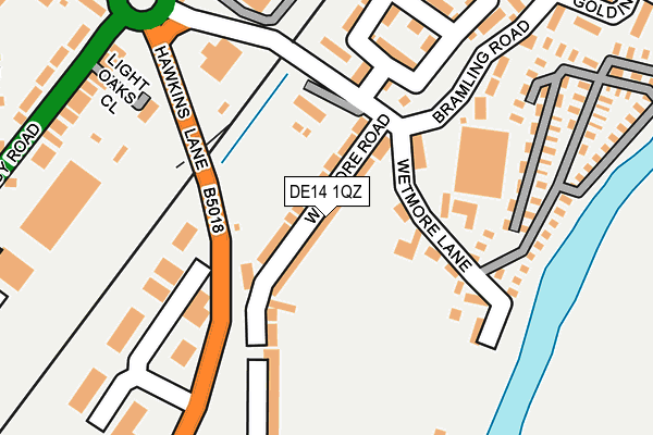 DE14 1QZ map - OS OpenMap – Local (Ordnance Survey)