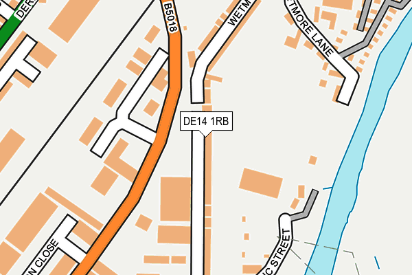 DE14 1RB map - OS OpenMap – Local (Ordnance Survey)