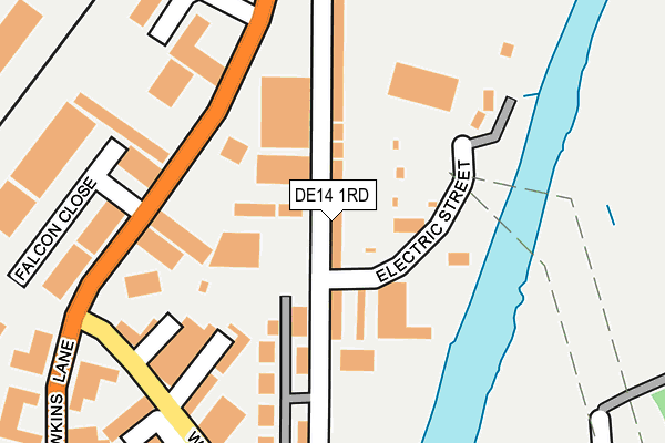 DE14 1RD map - OS OpenMap – Local (Ordnance Survey)