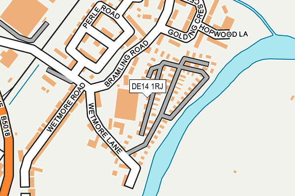 DE14 1RJ map - OS OpenMap – Local (Ordnance Survey)