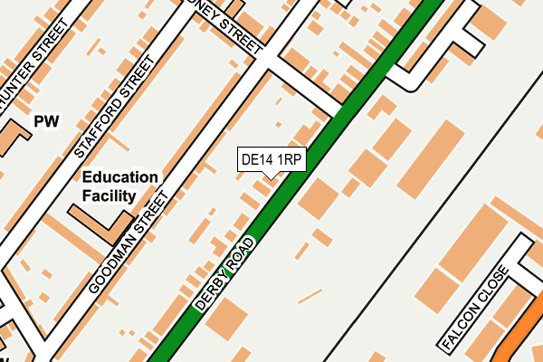 DE14 1RP map - OS OpenMap – Local (Ordnance Survey)