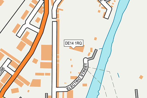 DE14 1RQ map - OS OpenMap – Local (Ordnance Survey)