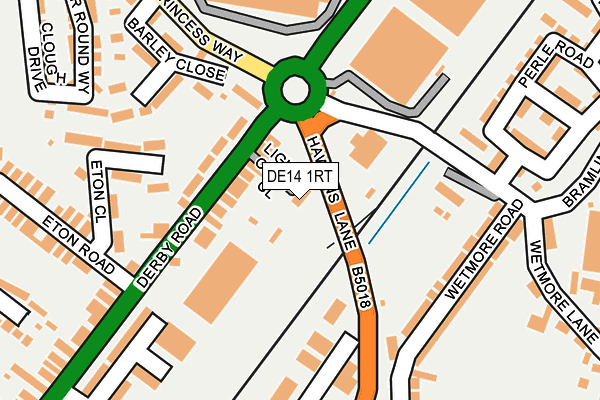 DE14 1RT map - OS OpenMap – Local (Ordnance Survey)