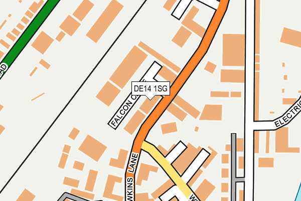 DE14 1SG map - OS OpenMap – Local (Ordnance Survey)