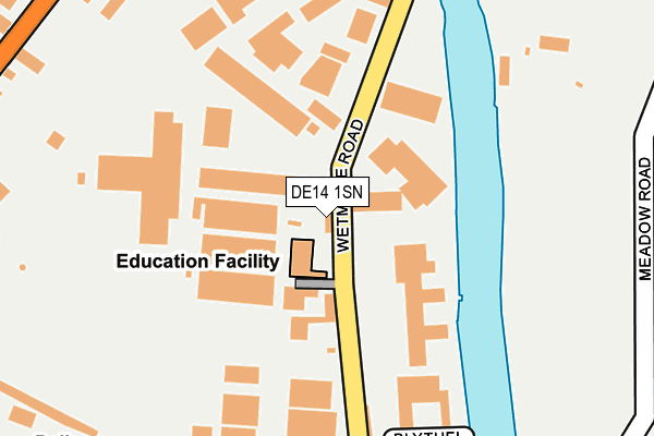 DE14 1SN map - OS OpenMap – Local (Ordnance Survey)