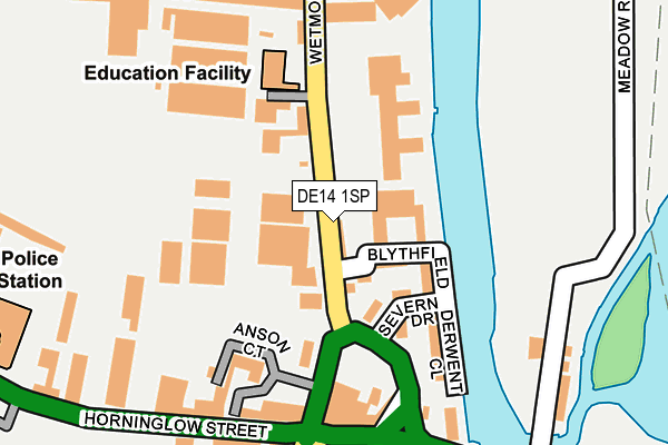 DE14 1SP map - OS OpenMap – Local (Ordnance Survey)